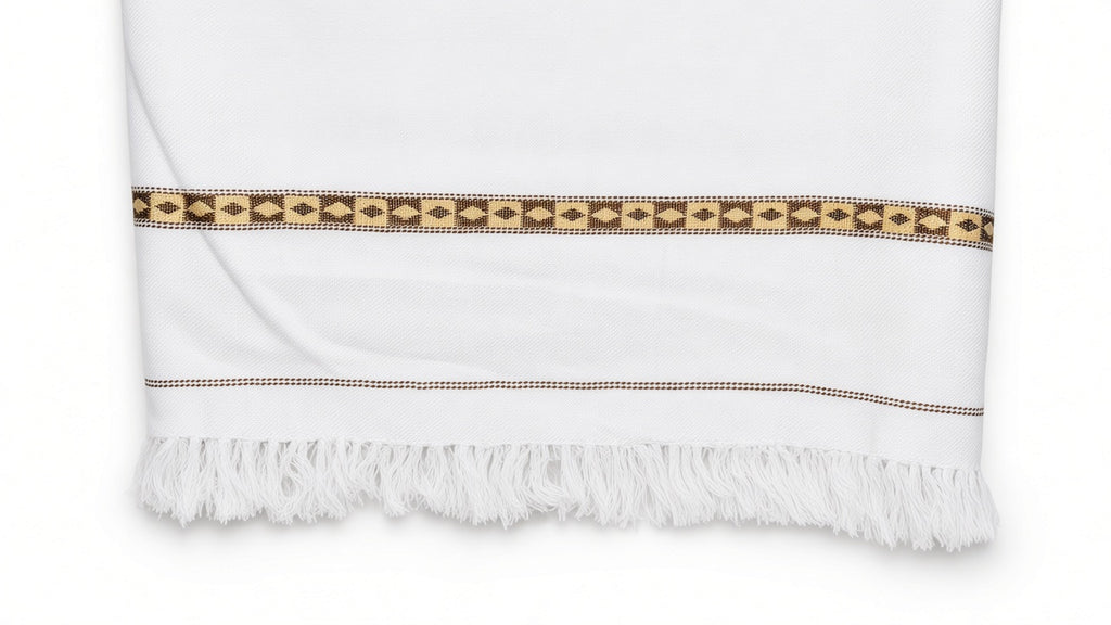 Customize White Men’s 100% Pure Wool Shawl