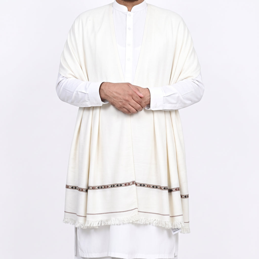 Customize Off-White Men’s 100% Pure Wool Shawl