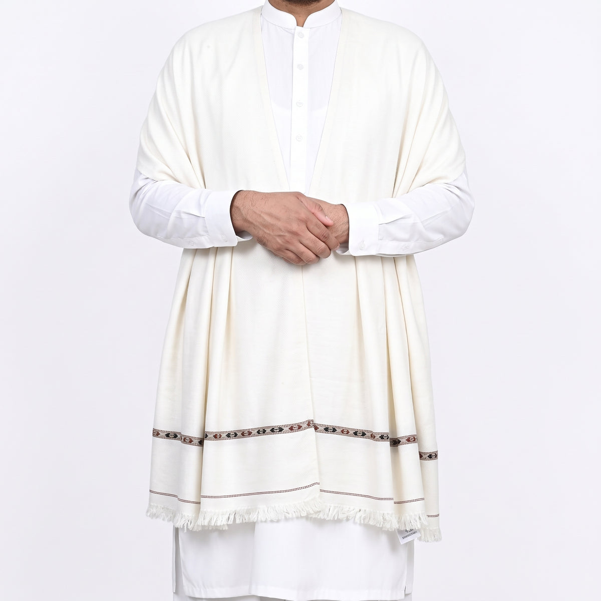 Customize Off-White Men’s 100% Pure Wool Shawl