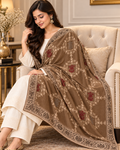 Luxury Mocha Brown Printed Shawl