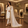 Ivory Gold Embroidered Luxury 3-Piece Suit
