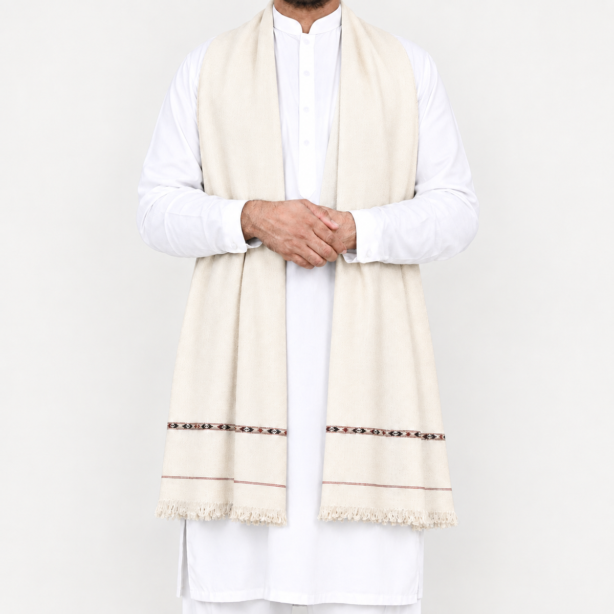 Customize Off-White Men’s 100% Pure Wool Shawl