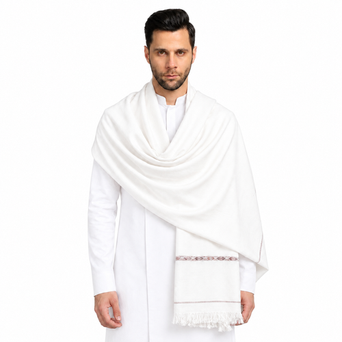 Customize Off-White Men’s 100% Pure Wool Shawl