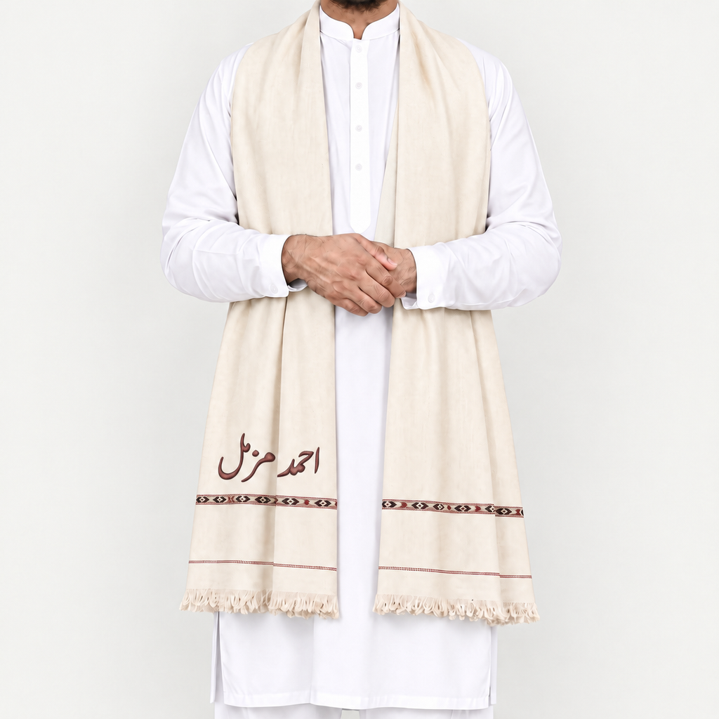 Customize Off-White Men’s 100% Pure Wool Shawl