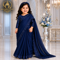 Kids Navy Blue Shamoz & Moonlight Saree