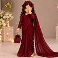Kids Maroon Shamoz & Moonlight Saree