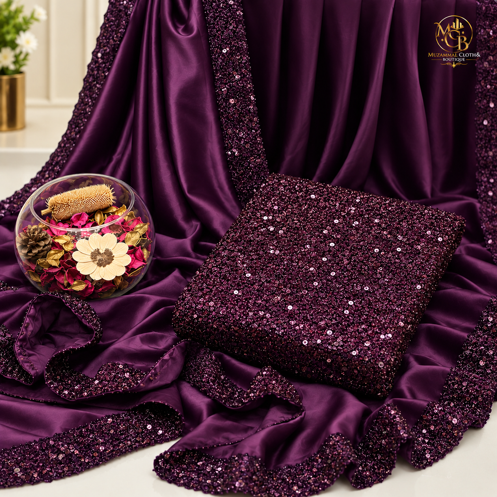 Royal Plum Sequin Saree