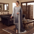 Silver Grey Luxury Embroidered 3-Piece Suit